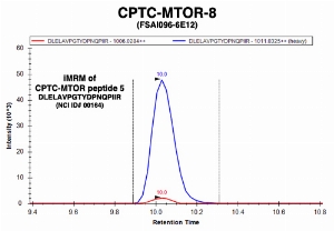 Click to enlarge image mmuno-MRM chromatogram of CPTC-MTOR-8 antibody with CPTC-MTOR peptide 5 (NCI ID#00164) as target