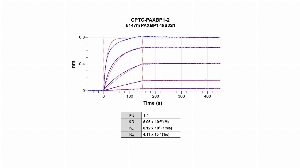 Click to enlarge image The affinity and binding kinetics of CPTC-PAXBP1-2 and BSA-conjugated peptide &ldquo;LKPRKRPRENKEVPC" were measured using biolayer interferometry. CPTC-PAXBP1-2 antibody was captured onto Protein G biosensors.  BSA-conjugated peptide, 1024 nM, 256 nM, 64 nM, 16 nM, and 1 nM, were used as analyte. Buffer only and biosensors immobilized without antibody were used as references for background subtraction.