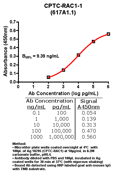 Click to enlarge image Indirect ELISA of CPTC-RAC1-1