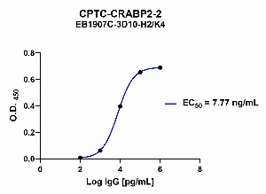 Click to enlarge image Indirect ELISA using CPTC-CRABP2-2 as primary antibody against CRABP2 recombinant protein.