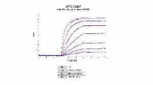Click to enlarge image The affinity and binding kinetics of CPTC-CGB-7 and BSA-conjugated Chorionic Gonadotropin Subunit Beta Peptide 3 (LPG(CAM)PRC-BSA) was measured using biolayer interferometry. CPTC-CGB-7 was covalently immobilized on amine-reactive second-generation sensors. BSA-conjugated peptide, 4.0 nM, 2.0 nM, 1.0 nM, 0.5 nM, 0.25 nM, 0.125 nM and 0.0625 nM, was used as analyte.