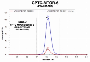 Click to enlarge image mmuno-MRM chromatogram of CPTC-MTOR-6 antibody with CPTC-MTOR peptide 3 (NCI ID#00162) as target
