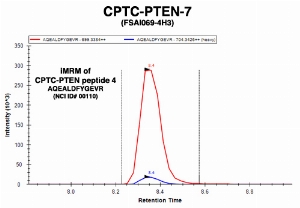 Click to enlarge image Immuno-MRM chromatogram of CPTC-PTEN-7 antibody with CPTC-PTEN peptide 4 (NCI ID#110) as target