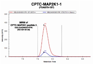Click to enlarge image Immuno-MRM chromatogram of CPTC-MAP2K1-1 antibody with CPTC-MAP2K1 peptide 3 (NCI ID#129) as target