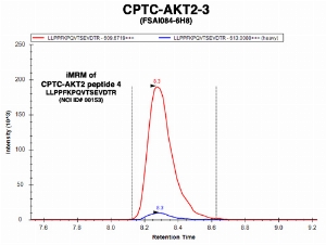 Click to enlarge image Immuno-MRM chromatogram of CPTC-AKT2-3 antibody with CPTC-AKT2 peptide 4 (NCI ID#00153) as target
